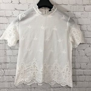 Eyelet White Cotton Top